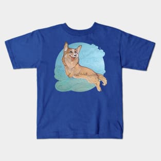 Corgi, flying in the clouds. Welsh Corgi, joyful and friendly dog. Kids T-Shirt